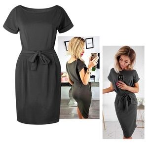 Grey Bodycon Pencil Dress For Women Size M